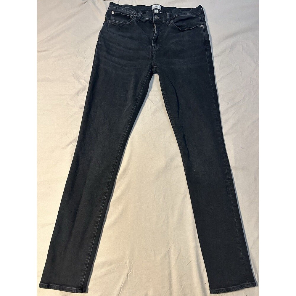 J. Crew Jeans Mens 32x34 Black Jeans Dark Wash Slim Straight Fit Skinny Denim